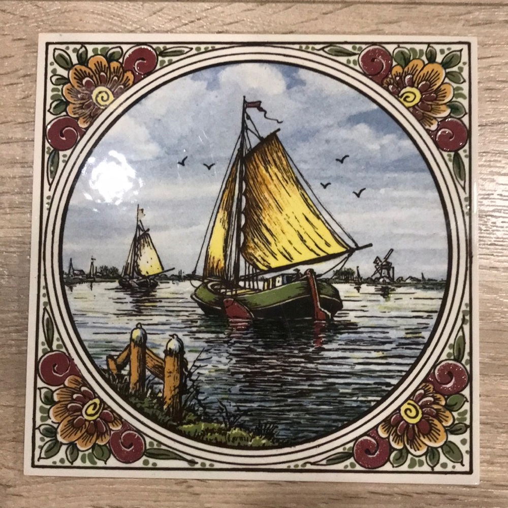 Dutch decorative tile - Sailboat